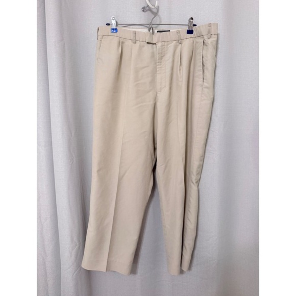 Dockers Mens Pleated Relaxed Fit Chino Pants Tan Khaki 38x29 406465503